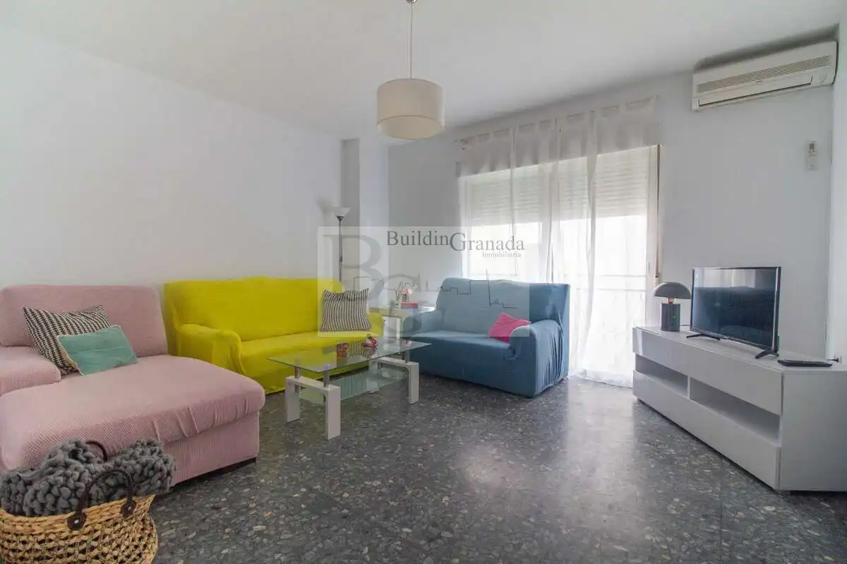 Sala de estar de Piso de alquiler en Granada con Calefacción, Terraza y Amueblado