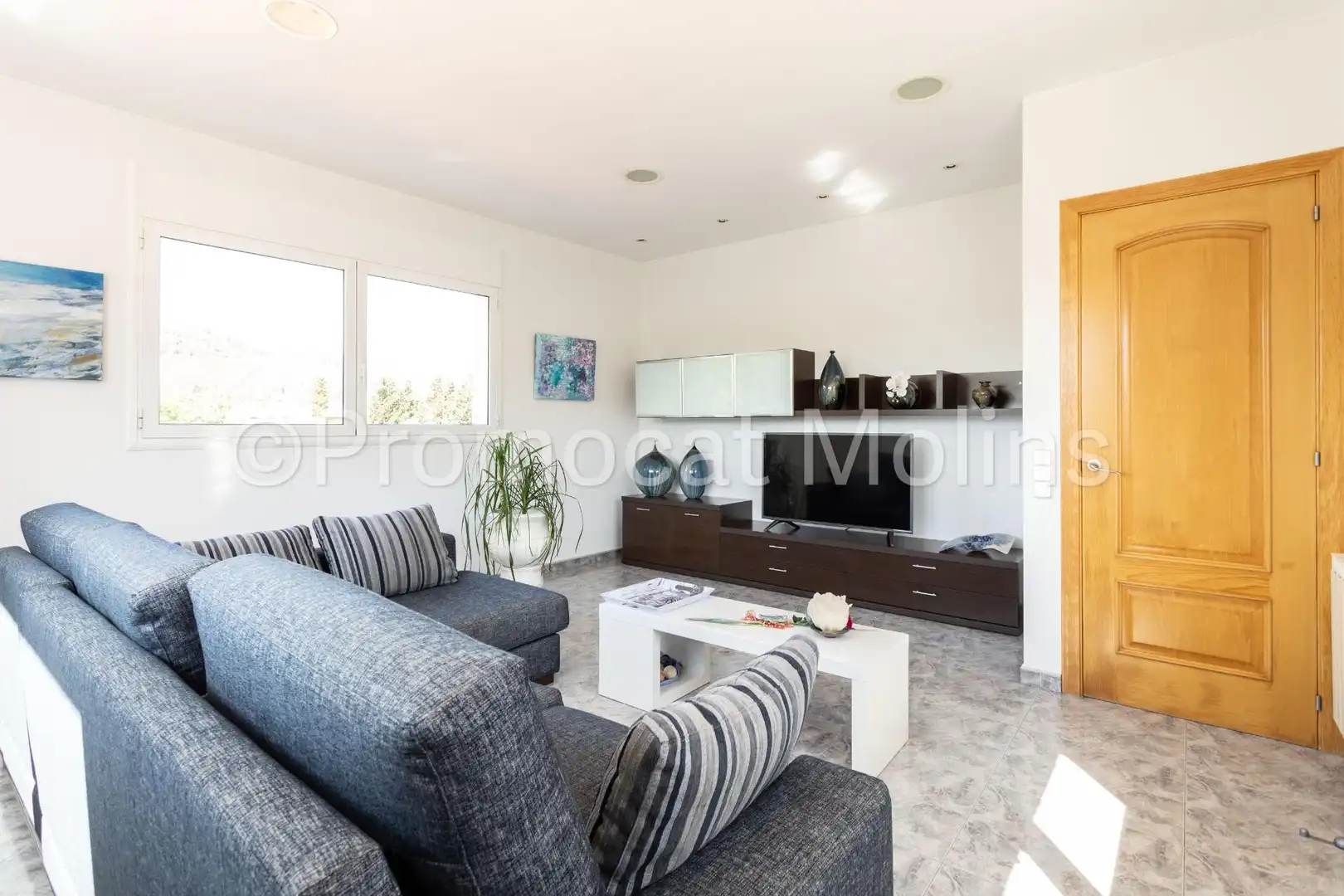 Sala de estar de Casa o chalet en venta en La Palma de Cervelló con Calefacción, Jardín privado y Terraza