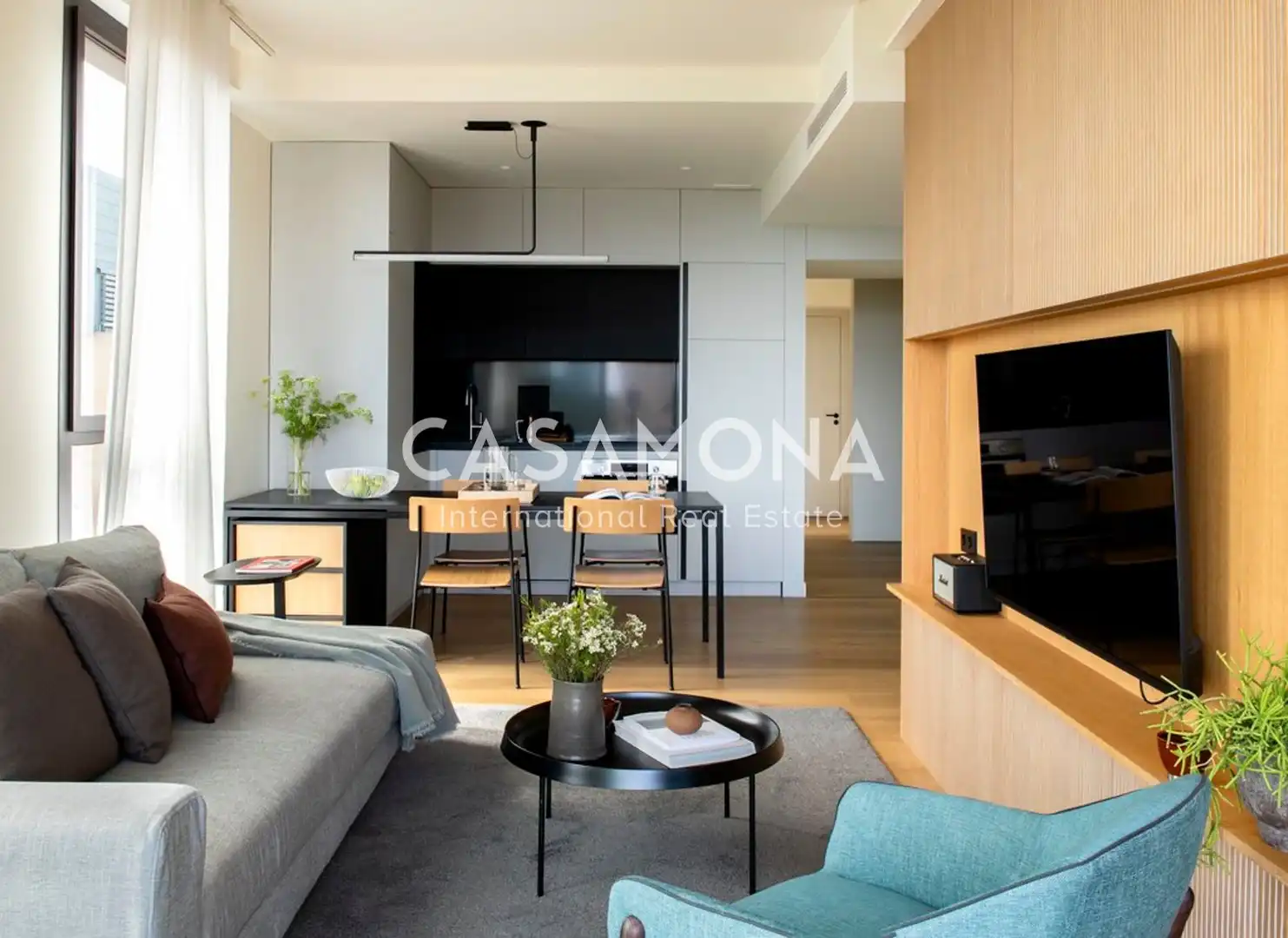 Sala de estar de Apartamento de alquiler en Barcelona con Aire acondicionado, Terraza y Internet