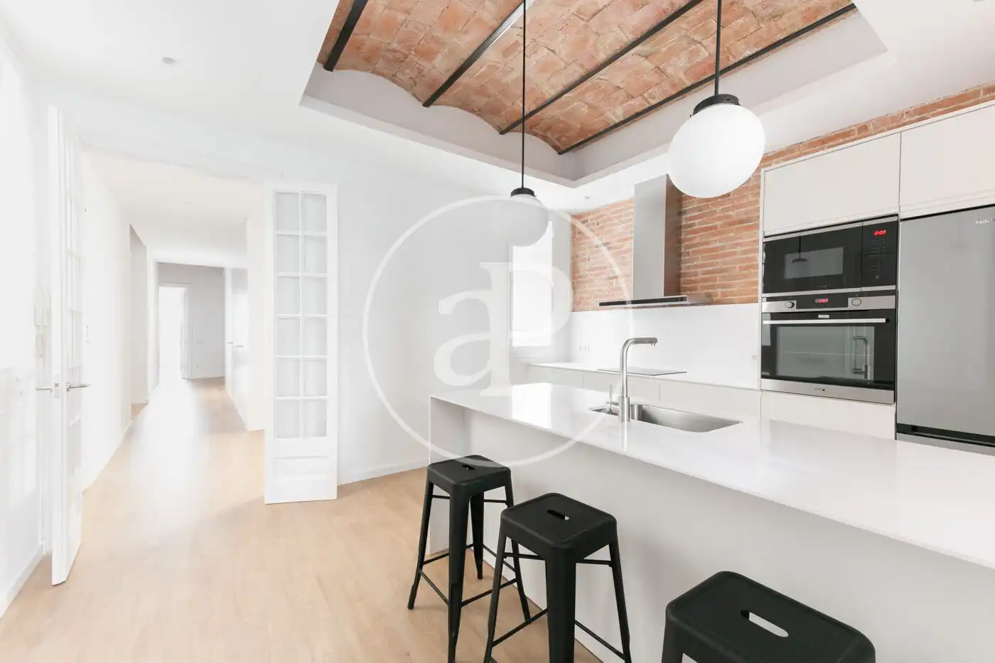 Cocina de Piso de alquiler en Barcelona con Aire acondicionado, Calefacción y Amueblado
