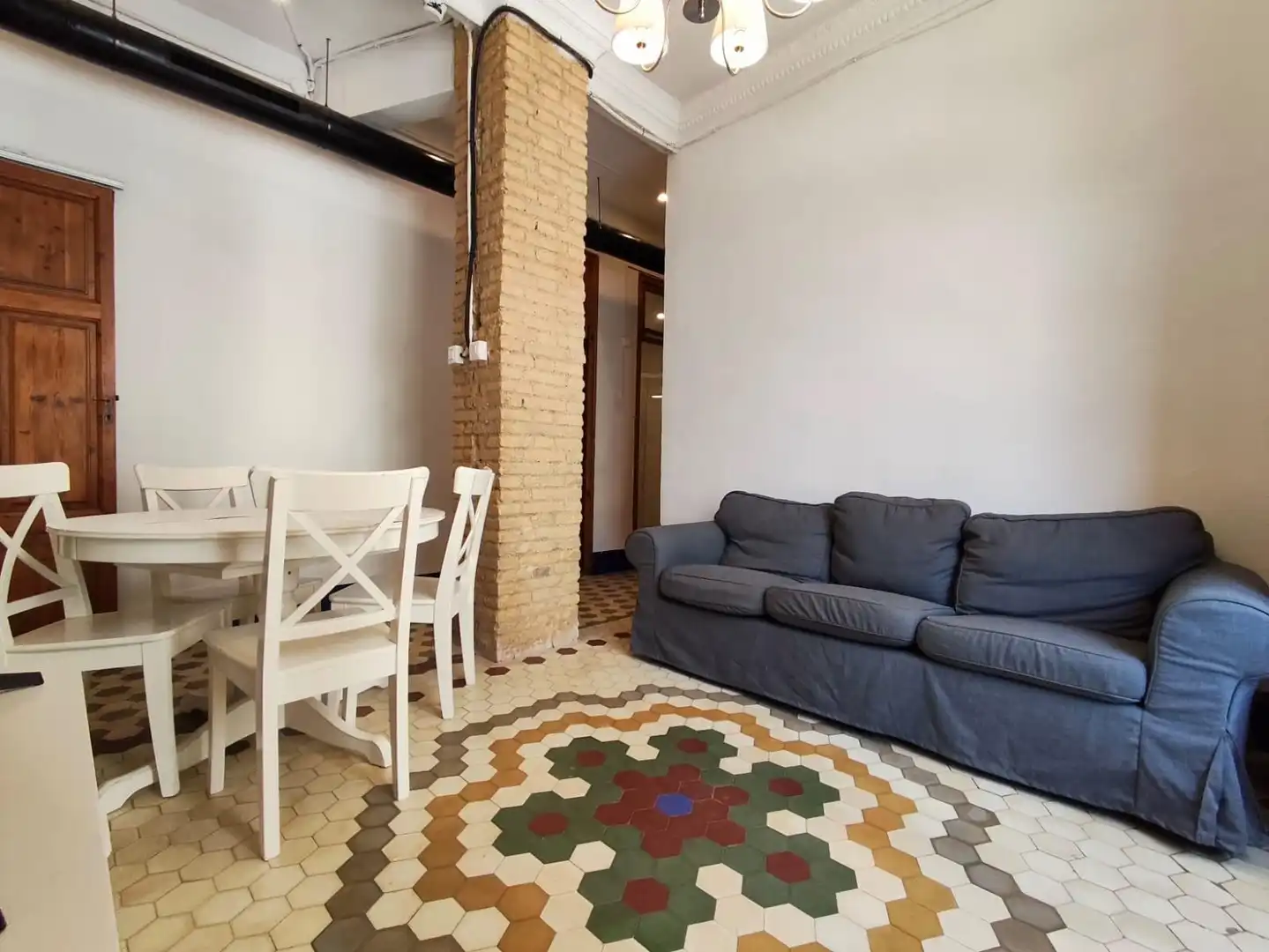 Wohnzimmer von Wohnung zur Miete in Valencia mit Klimaanlage, Heizung und Möbliert