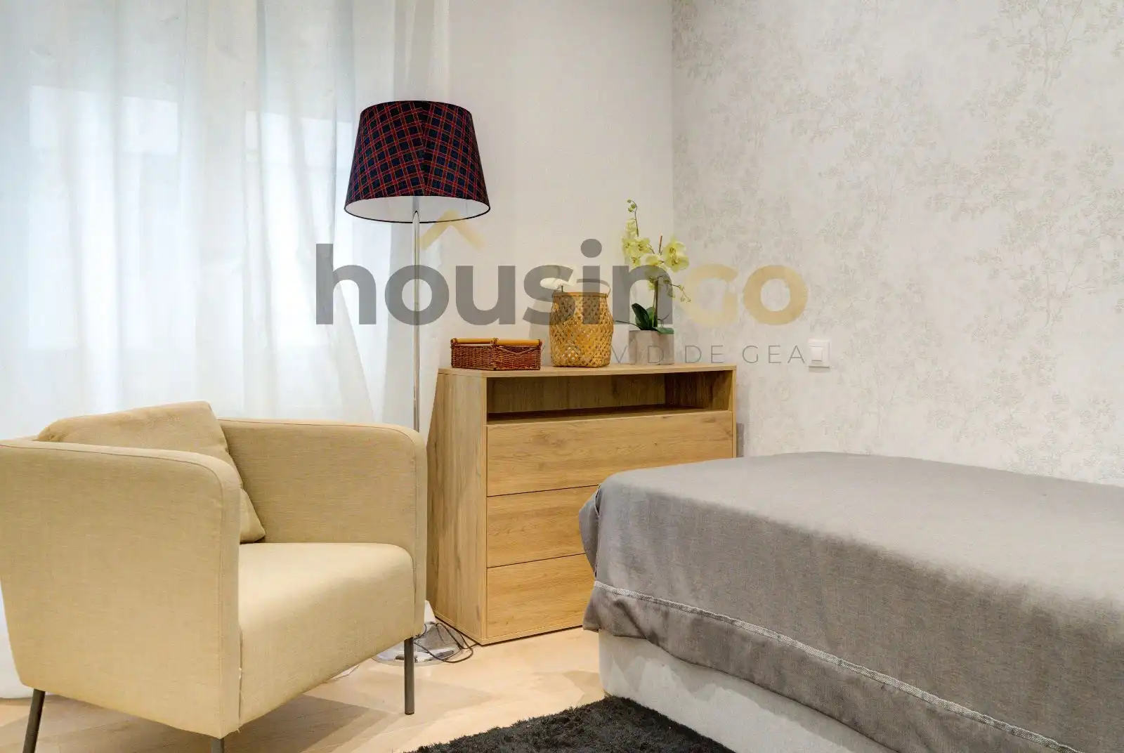 Schlafzimmer von Wohnung zur Miete in Madrid mit Klimaanlage, Heizung und Parkett