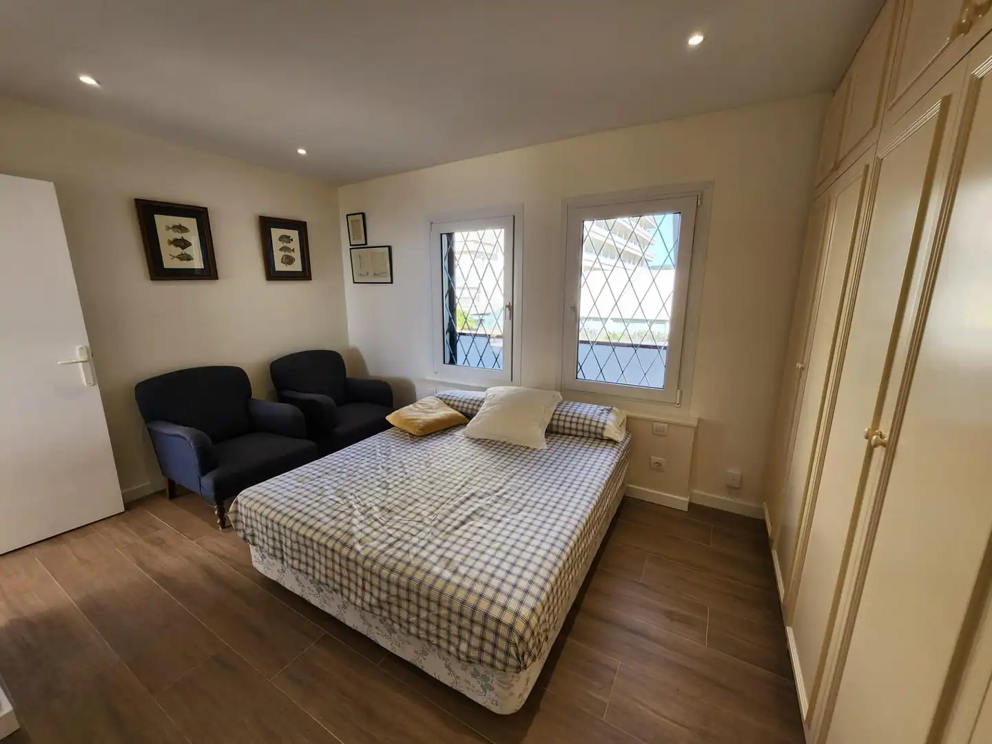 Schlafzimmer von Wohnung zur Miete in Sitges mit Klimaanlage, Privatgarten und Terrasse