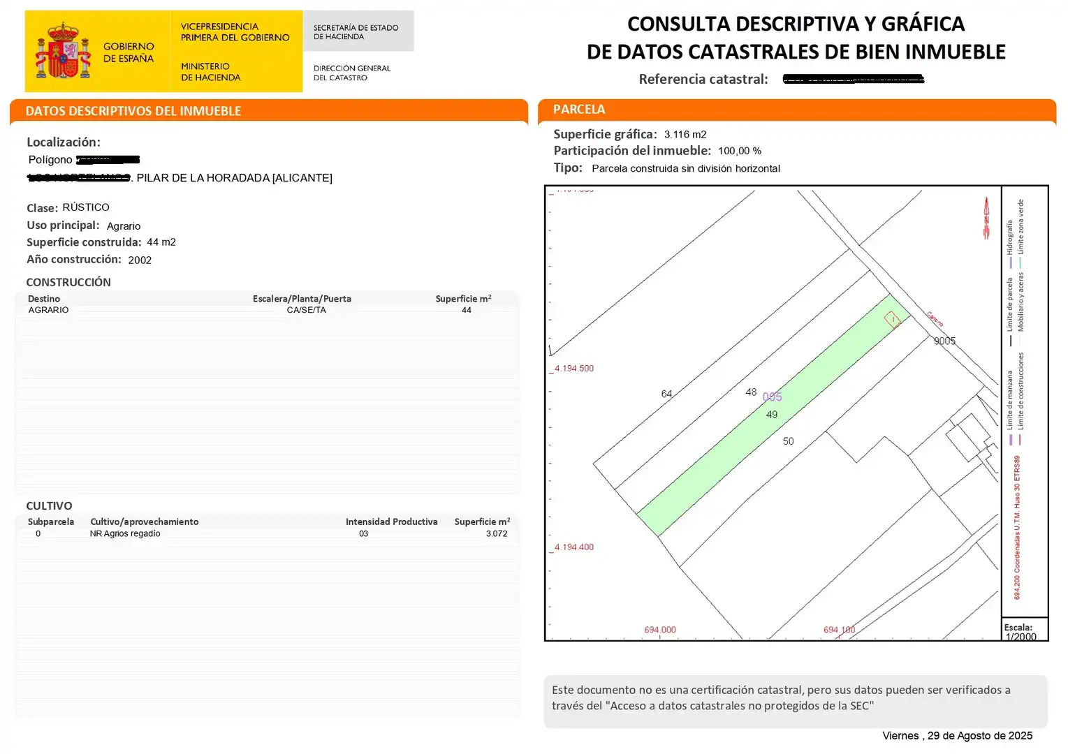 Terreny rústic en venda a Pilar de la Horadada ciudad