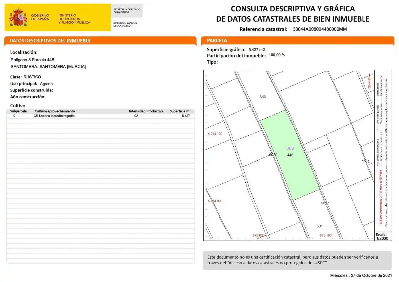 Residencial en venta en N/A, -1, Santomera