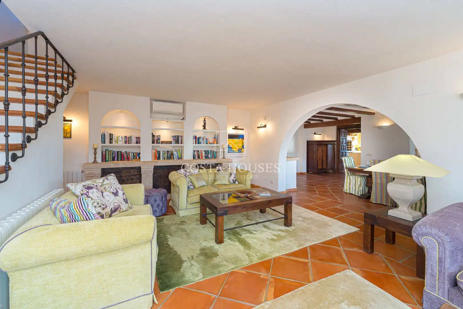 Sala d'estar de Casa o xalet en venda en Moraira amb Aire condicionat, Calefacció i Jardí privat