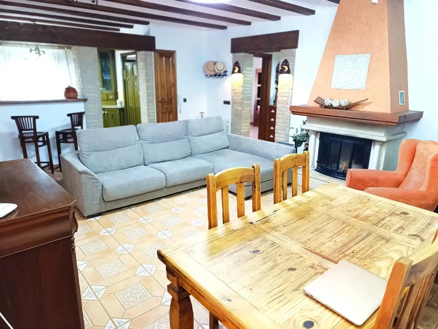Sala de estar de Finca rústica de alquiler en Benissa con Calefacción y Amueblado