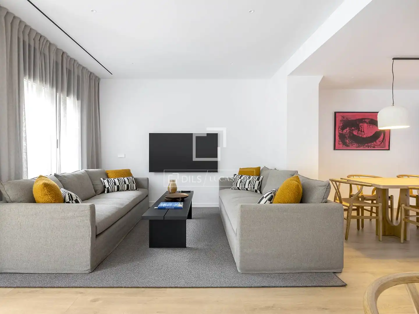 Living room of Flat for rent in Barcelona  with Air Conditioner, Heating and Parquet flooring
