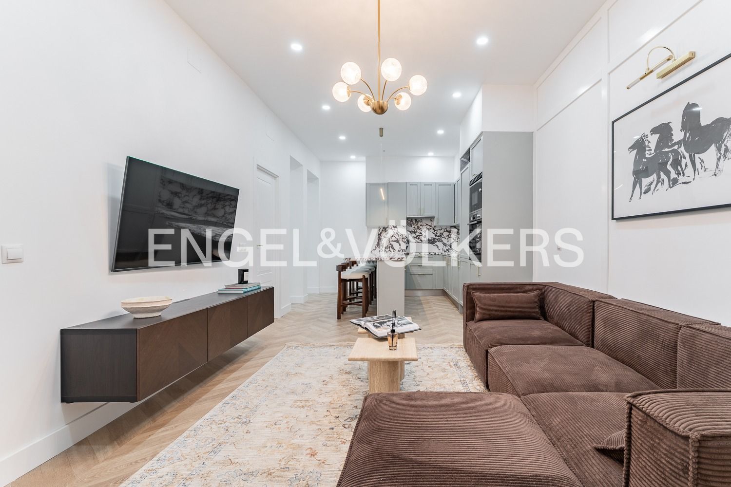 Sala d'estar de Pis de lloguer en  Madrid Capital amb Aire condicionat, Calefacció i Moblat