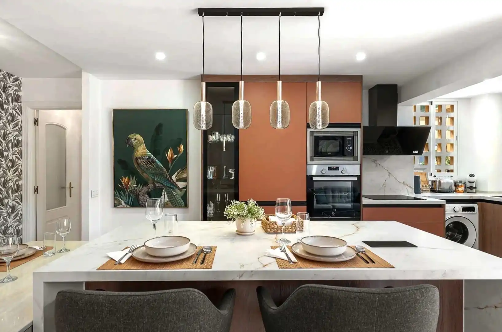 Cuina de Apartament de lloguer en Marbella amb Aire condicionat, Calefacció i Terrassa