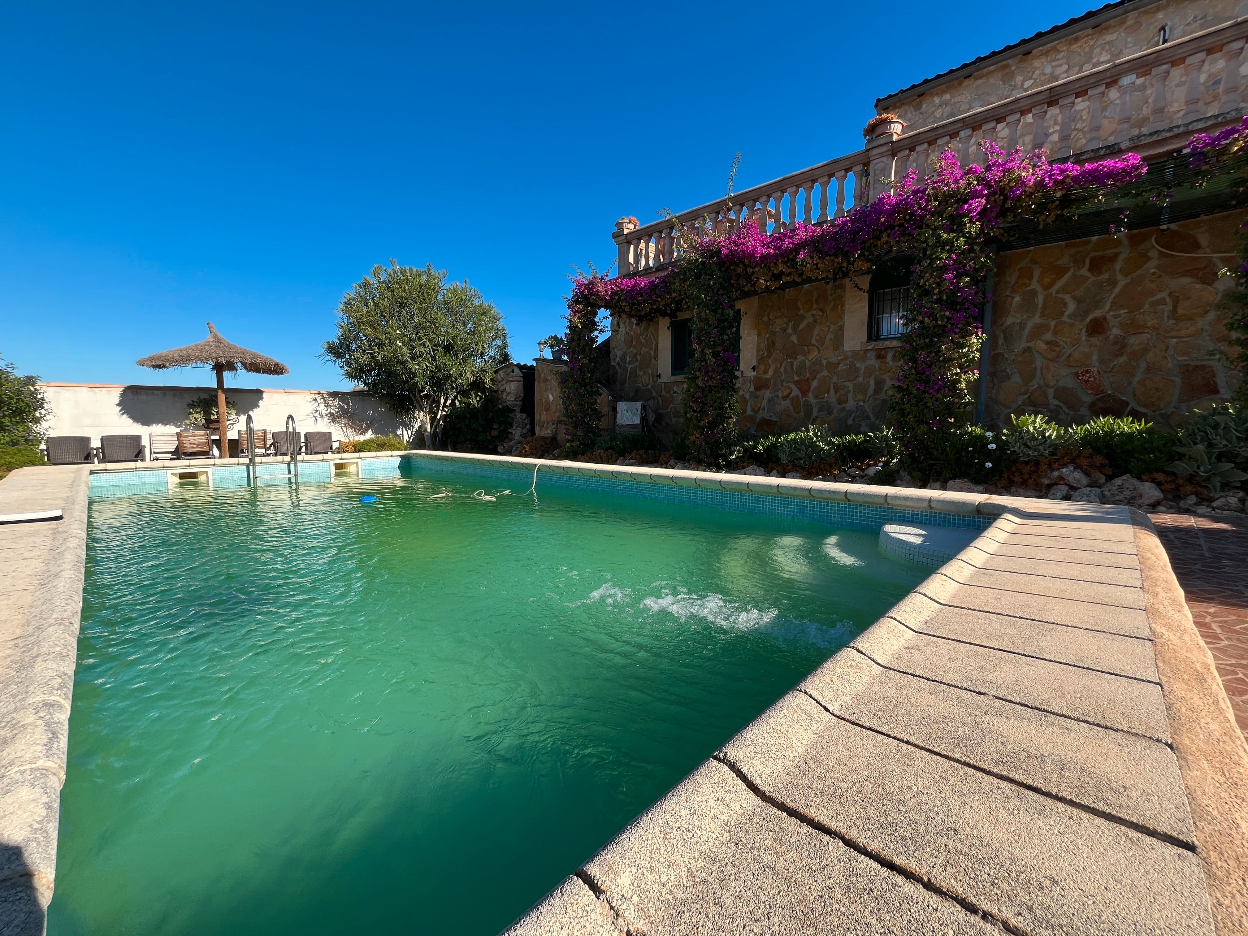 Piscina de Finca rústica de lloguer en Algaida amb Aire condicionat i Piscina