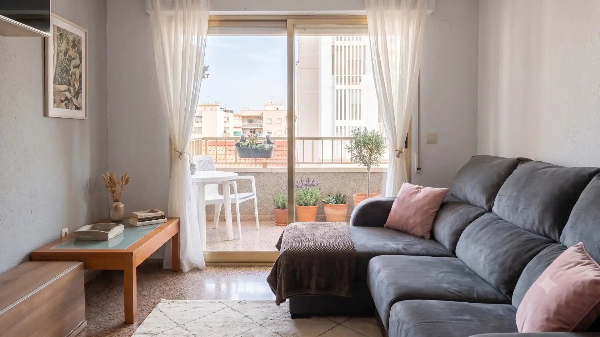 Sala de estar de Piso en venta en Santa Pola con Aire acondicionado, Amueblado y Balcón