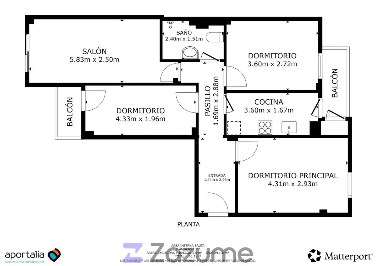 Wohnung zur Miete in Zaragoza mit Klimaanlage, Heizung und Parkett