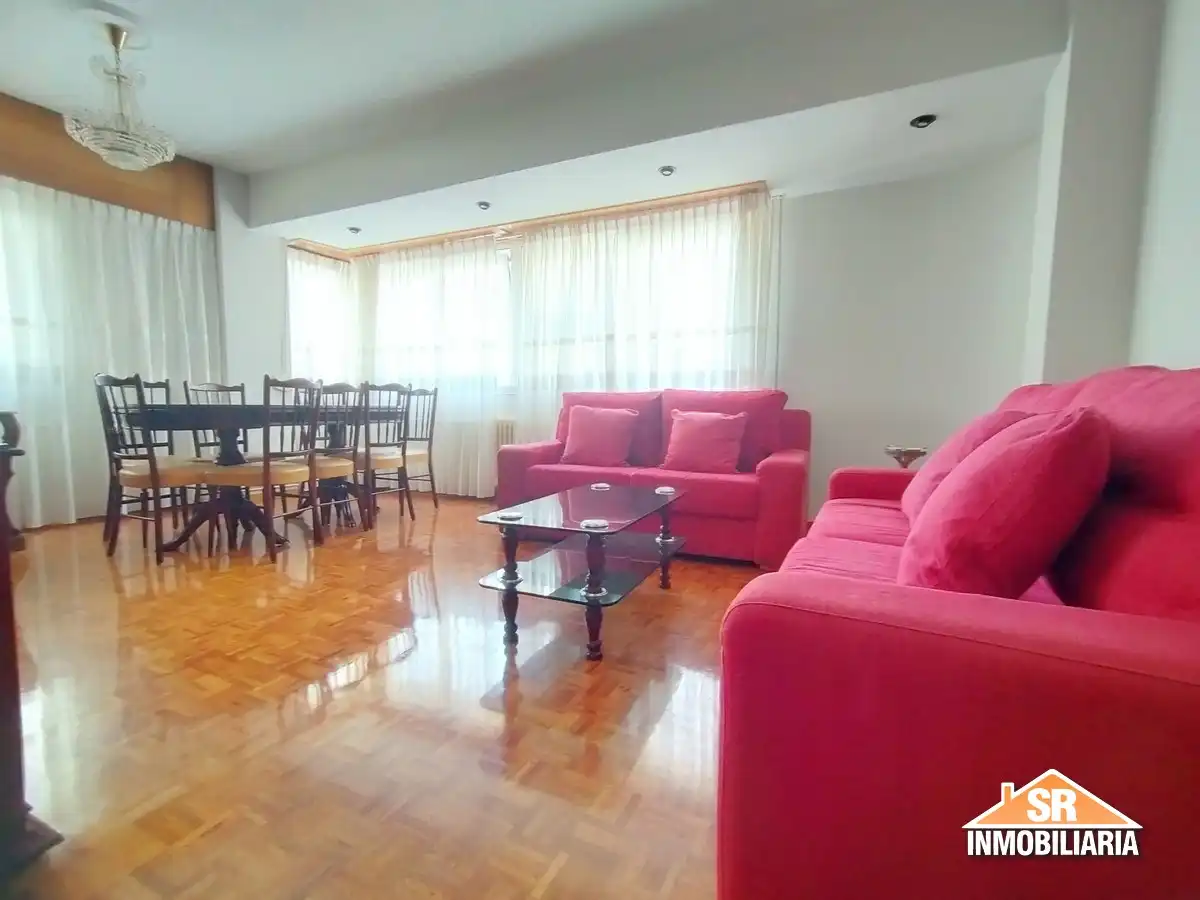 Living room of Flat for rent in A Coruña Capital   with Heating, Parquet flooring and Furnished