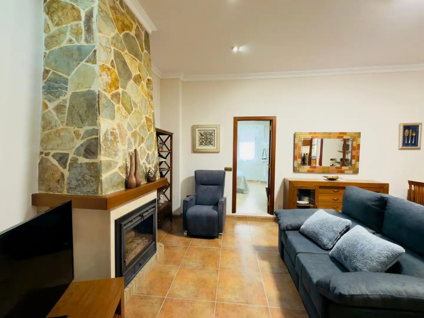Living room of Houses for sale in La Granja de la Costera  with Air Conditioner