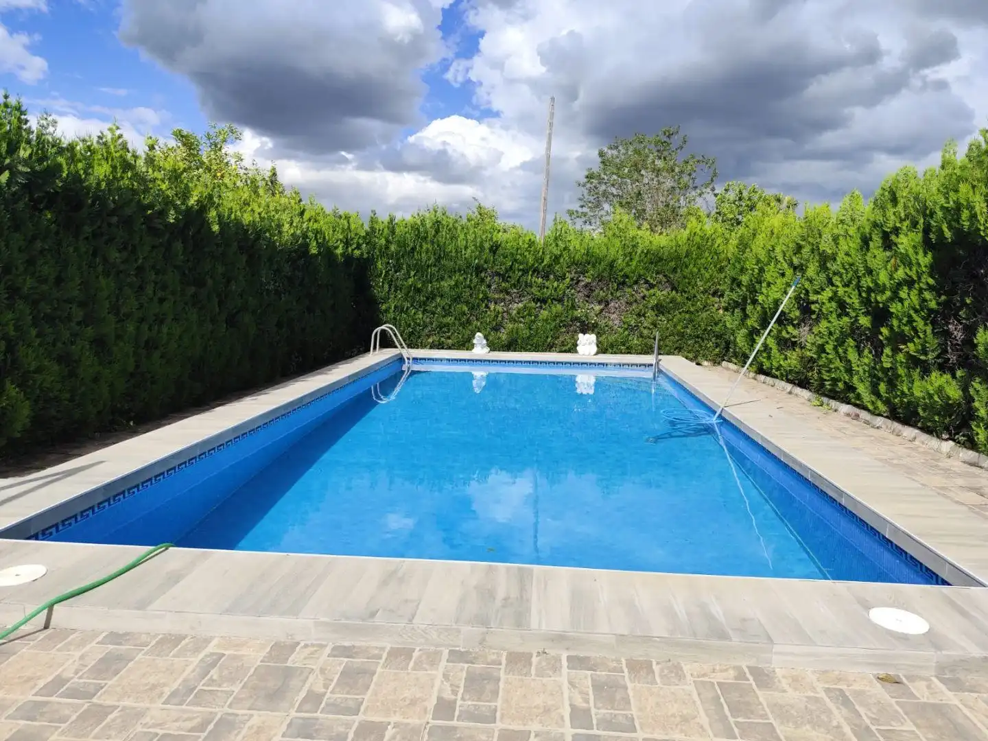 Piscina de Casa o xalet en venda en Hinojos amb Jardí privat, Terrassa i Traster