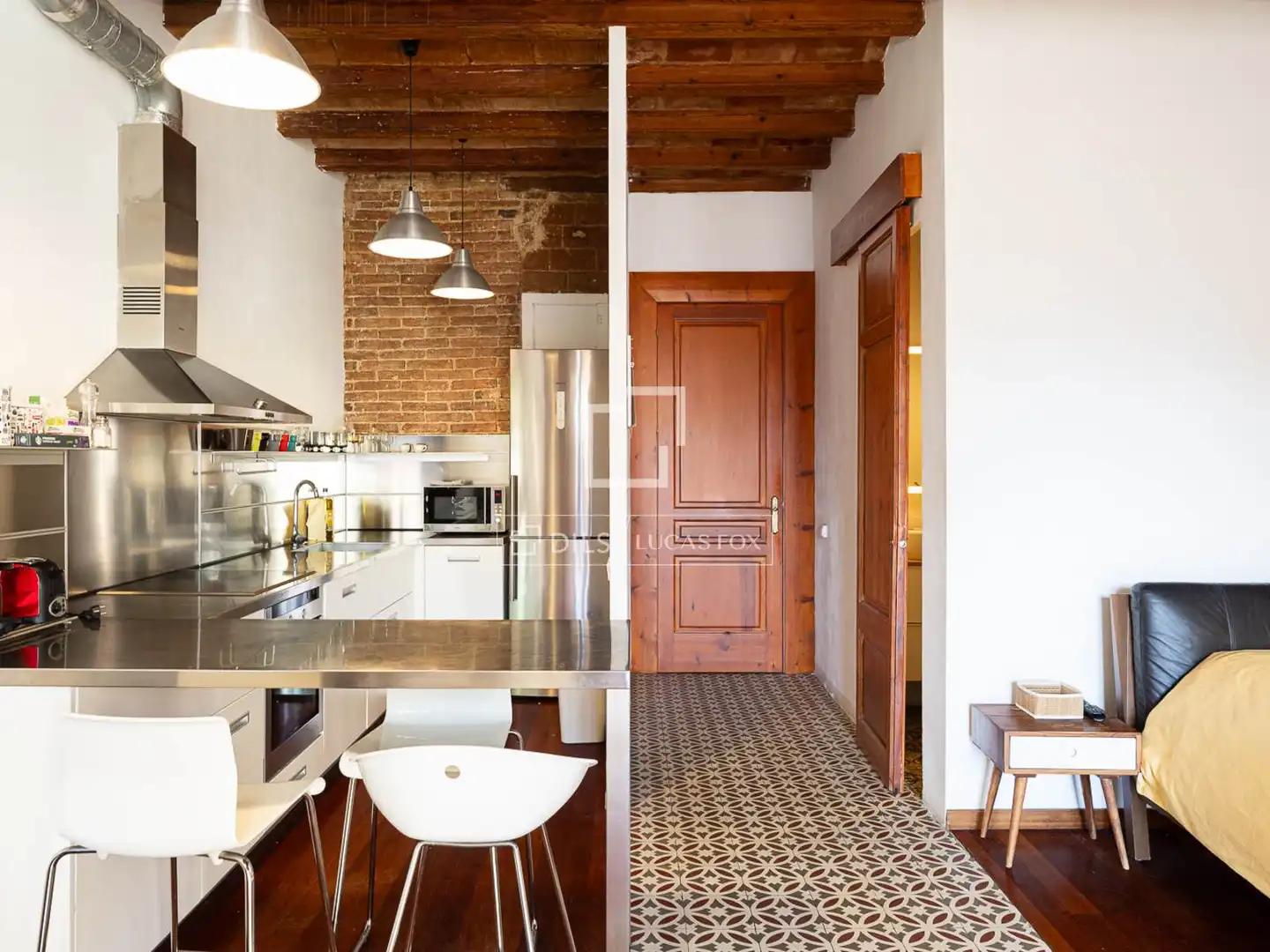 Cocina de Piso de alquiler en Barcelona con Aire acondicionado, Parquet y Amueblado
