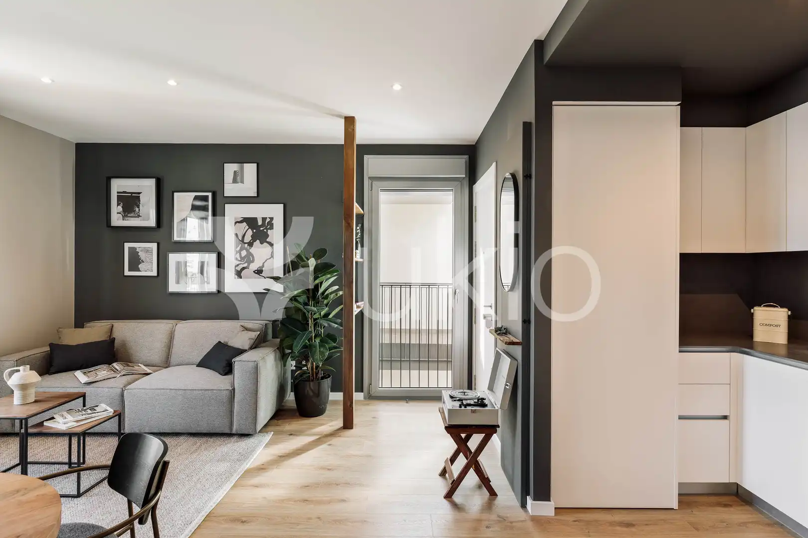 Sala de estar de Apartamento de alquiler en Barcelona con Aire acondicionado, Calefacción y Amueblado