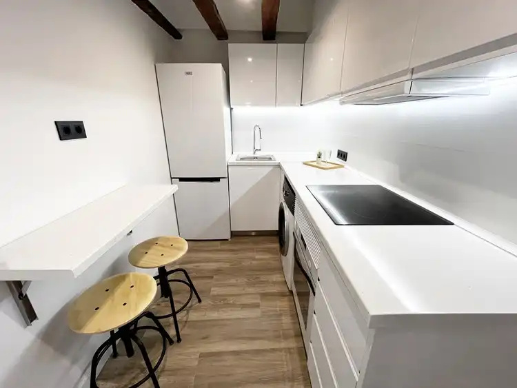 Cocina de Estudio de alquiler en Madrid con Calefacción, Parquet y Amueblado
