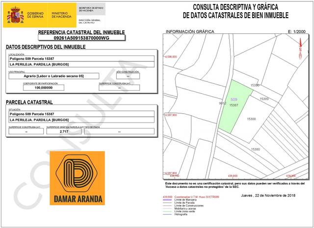 Terreno en Venta en N/A, -1 en Pardilla