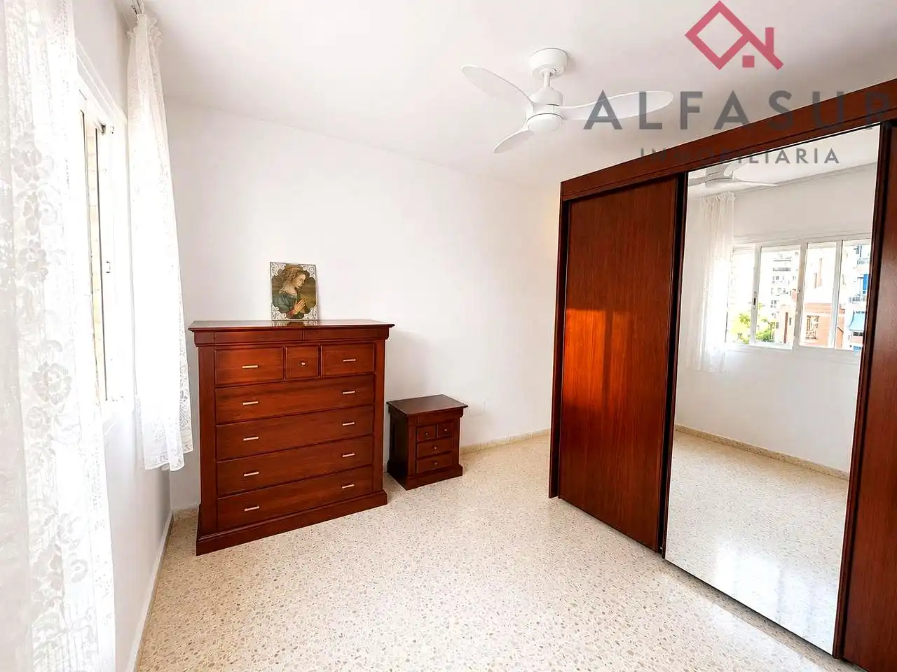 Schlafzimmer von Wohnung zur Miete in Málaga mit Terrasse und Möbliert