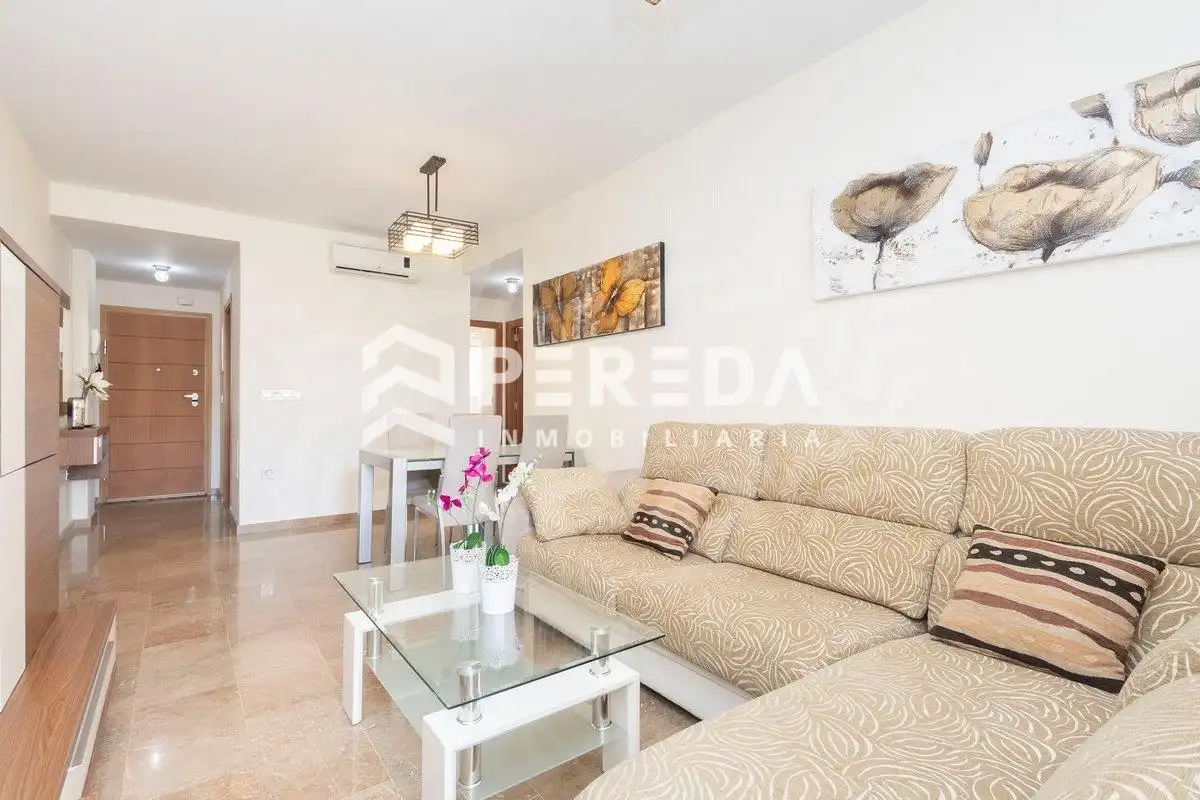 Living room of Apartments for sale in Roquetas de Mar  with Terrace, Furnished and Community pool