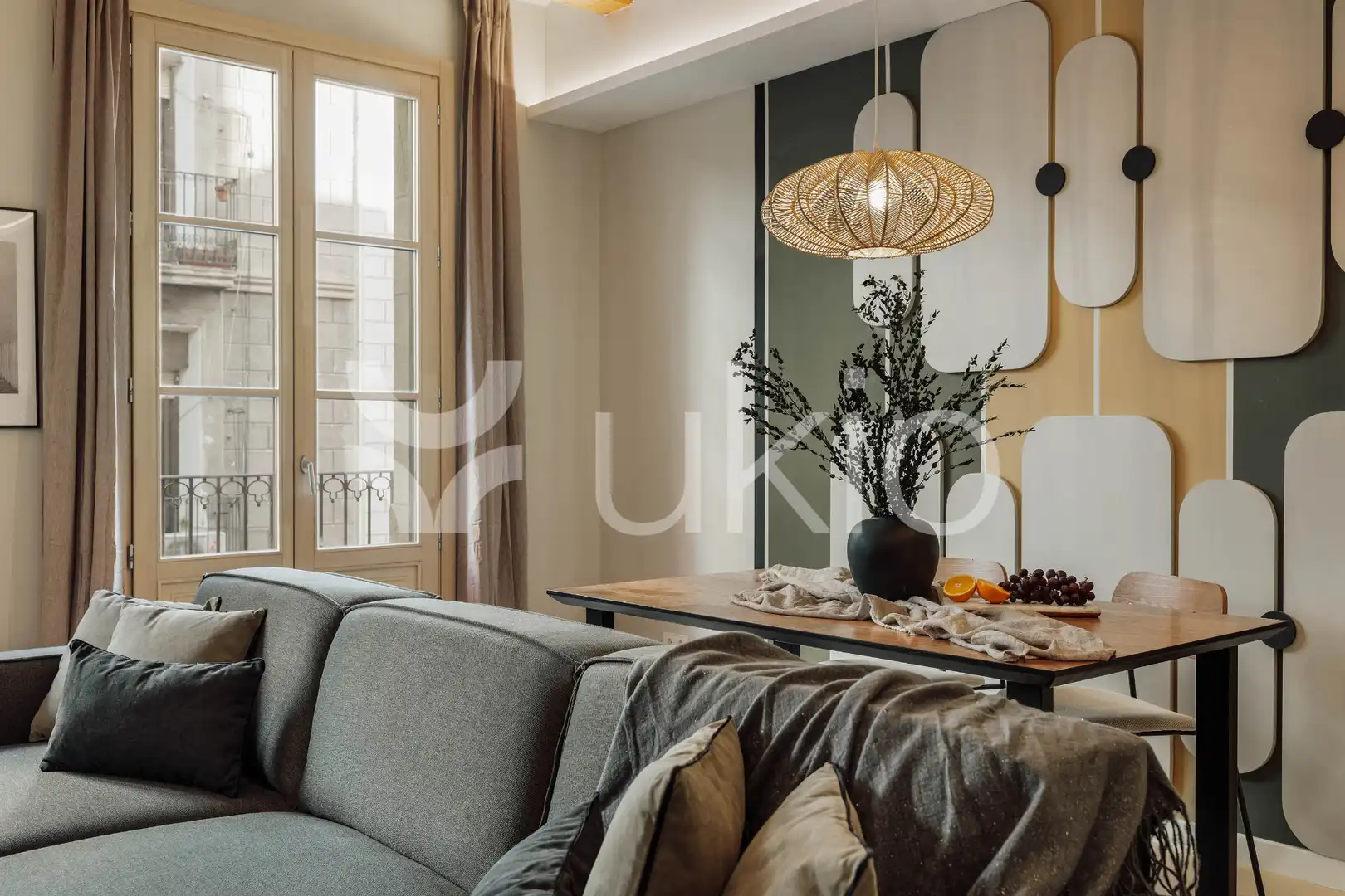 Sala de estar de Apartamento de alquiler en Barcelona con Aire acondicionado, Calefacción y Amueblado