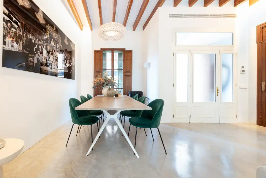 Esszimmer von Country house zur Miete in Pollença mit Klimaanlage, Heizung und Privatgarten