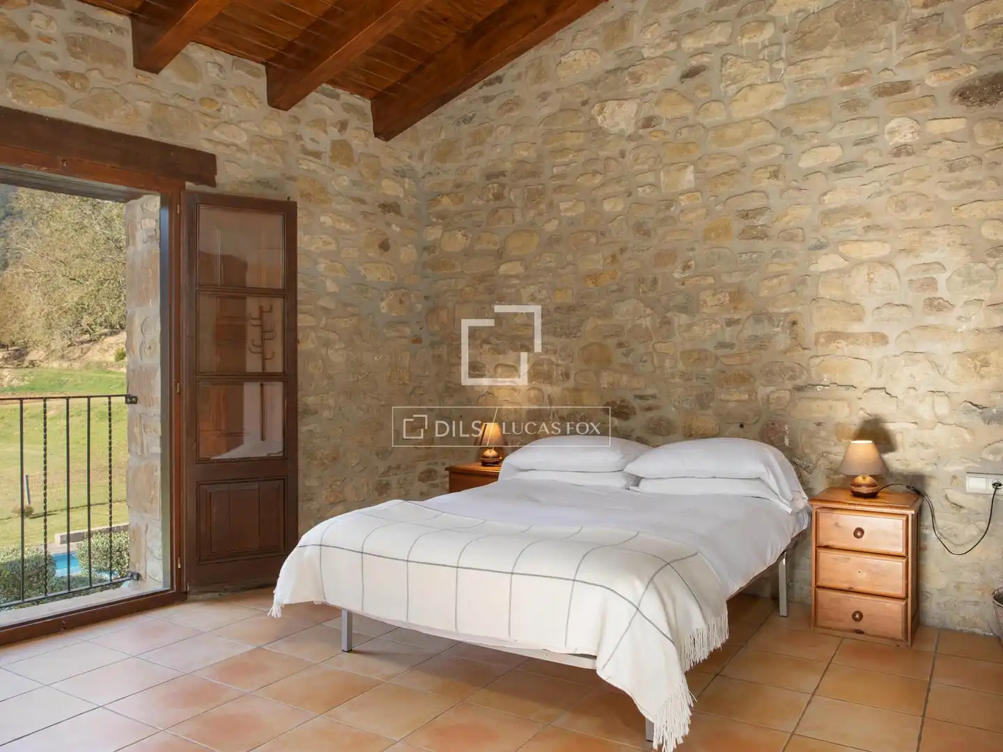 Habitación de Finca rústica en venta en Santa Pau con Jardín privado, Terraza y Trastero