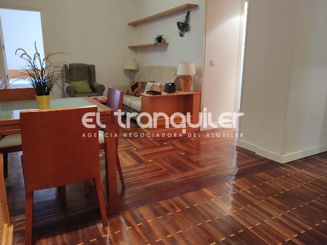 Sala d'estar de Pis de lloguer en  Madrid Capital amb Terrassa, Moblat i Rentadora