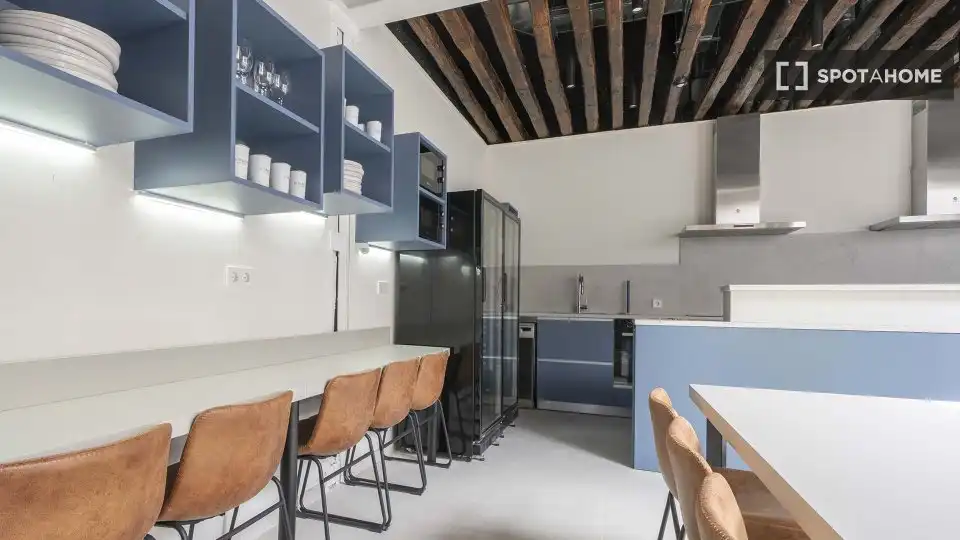 Kitchen of Houses for share in Madrid  with Air Conditioner, Terrace and Furnished