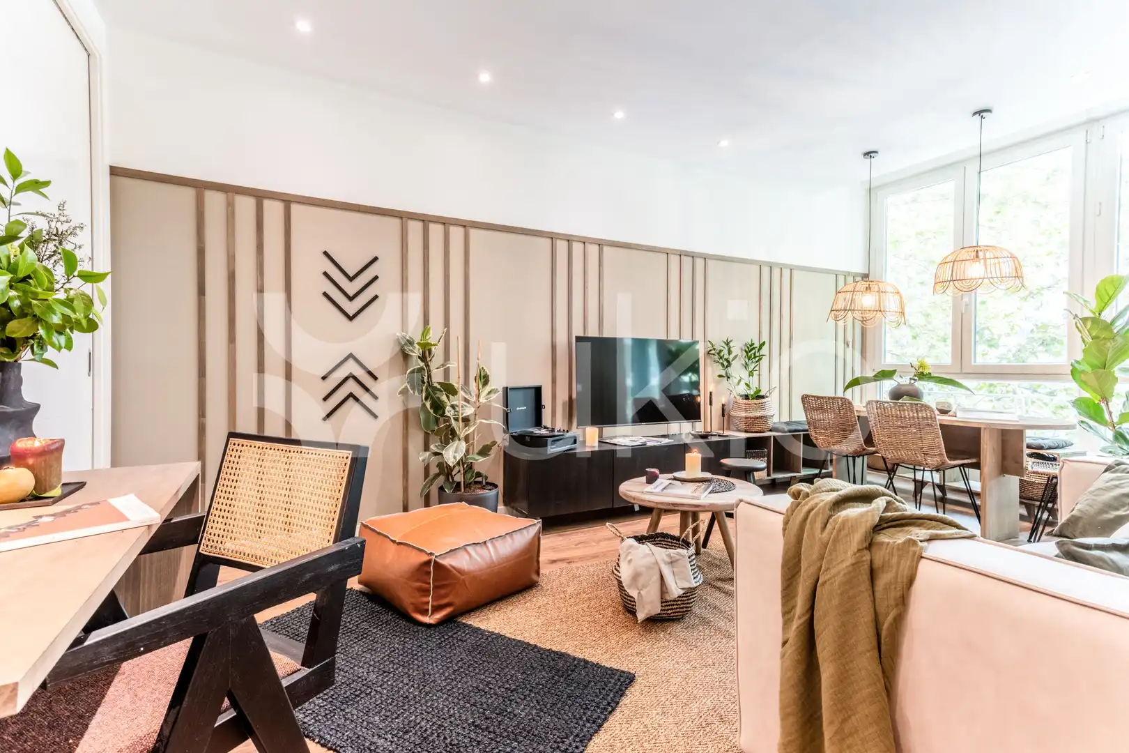 Sala de estar de Apartamento de alquiler en Madrid con Aire acondicionado, Horno y Lavadora