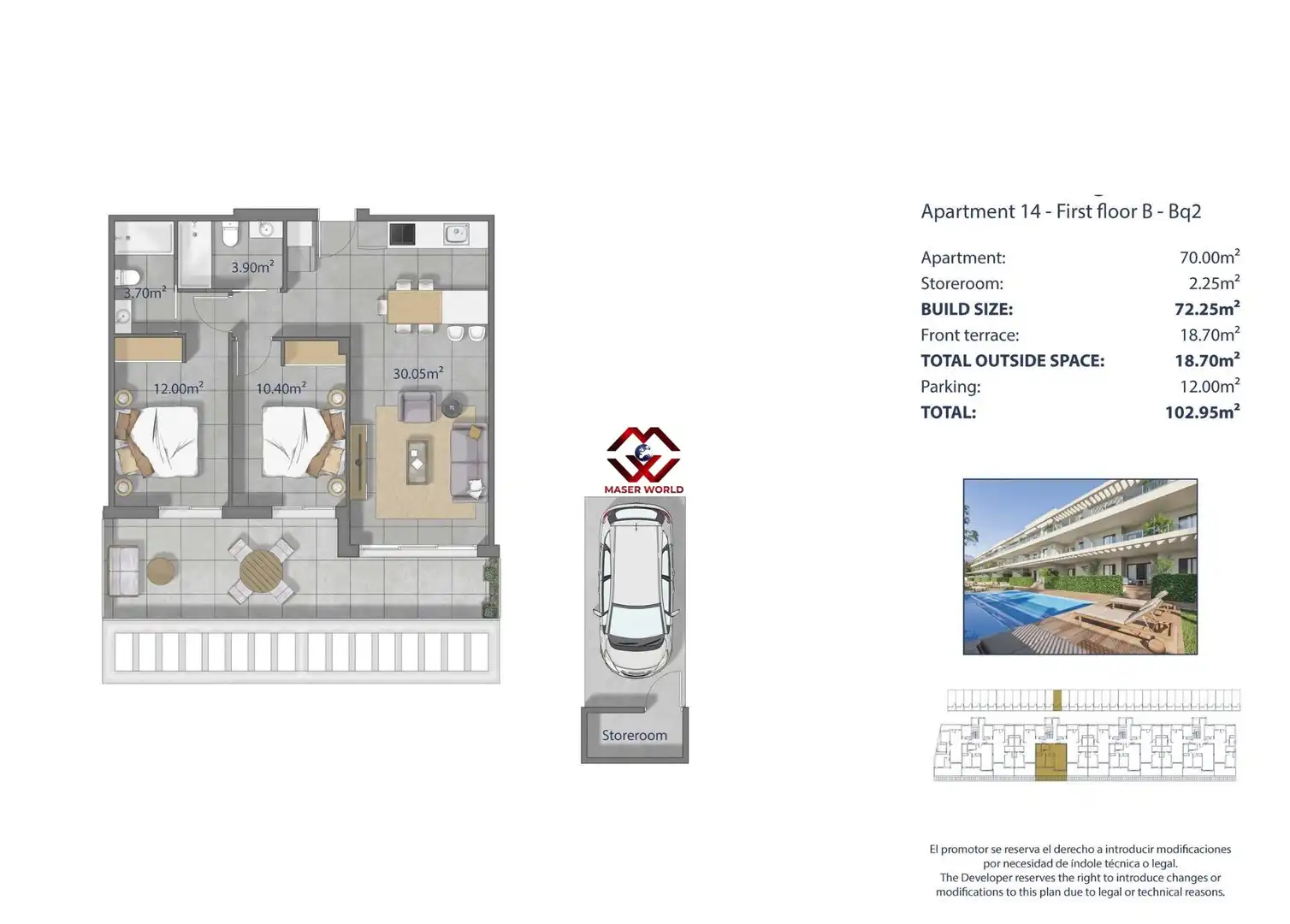 Mini appartamento con piscina in vendita a Los Narejos - Punta Calera, imagen 12