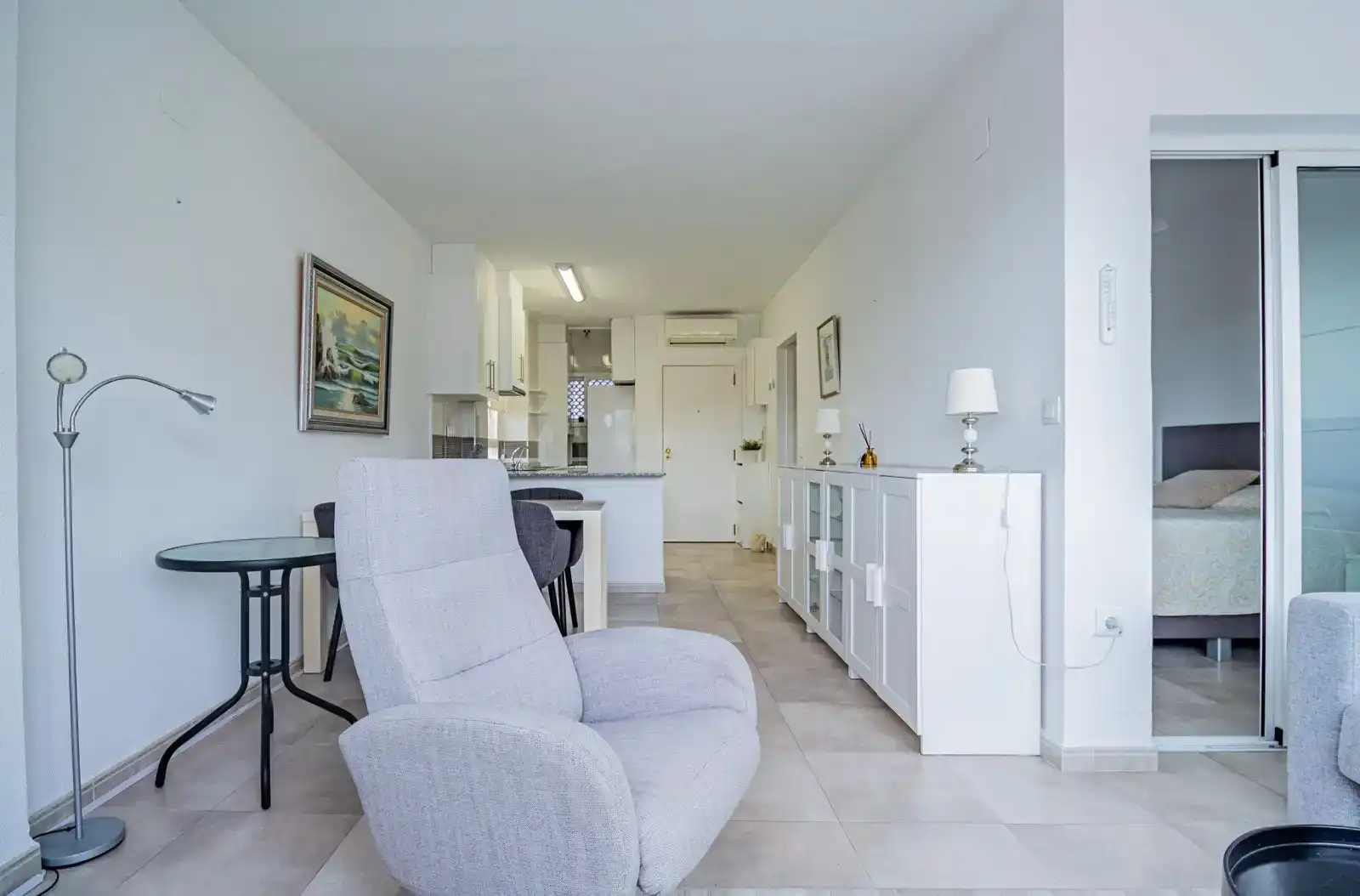 Living room of Flat for rent in L'Alfàs del Pi  with Air Conditioner and Swimming Pool