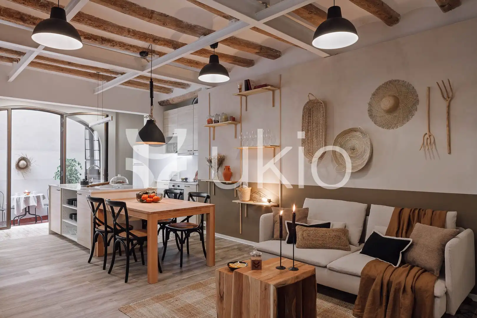 Sala d'estar de Apartament de lloguer en Barcelona amb Aire condicionat, Moblat i Rentadora