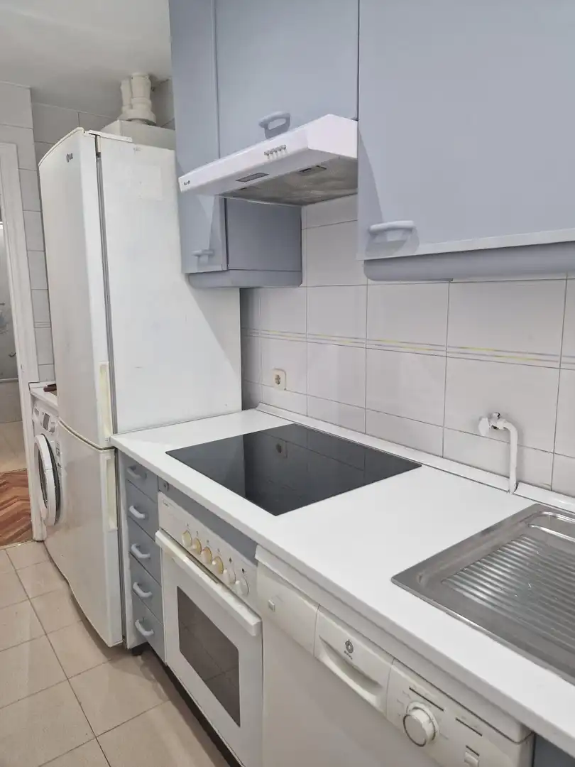 Cuina de Pis de lloguer en Madrid amb Aire condicionat, Calefacció i Moblat