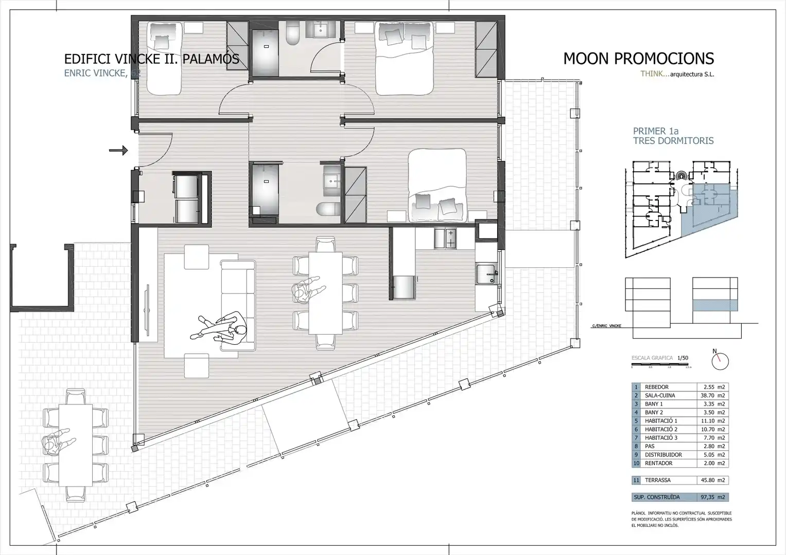 Neubau-Wohnung mit Terrasse zum Verkauf in Carrer de la Font 42I, imagen 3
