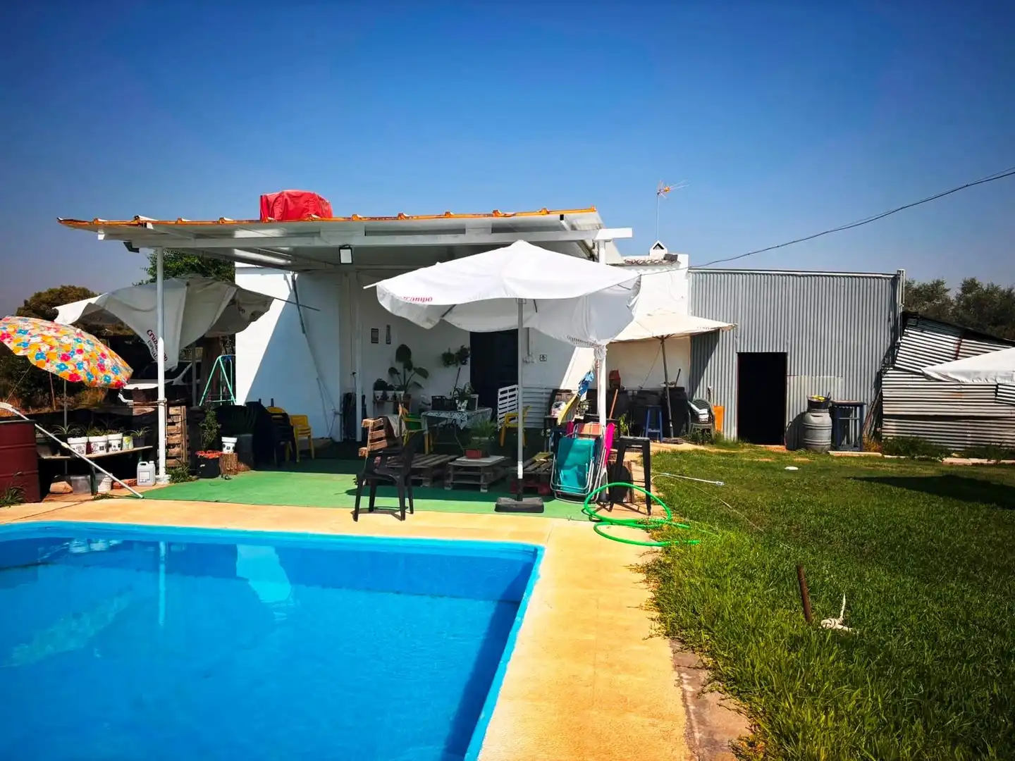 Piscina de Finca rústica en venda en Huévar del Aljarafe amb Jardí privat, Traster i Piscina