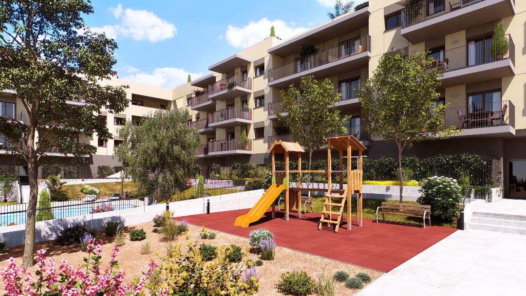 Vista exterior de Pis en venda en Castellar del Vallès amb Aire condicionat, Calefacció i Jardí privat