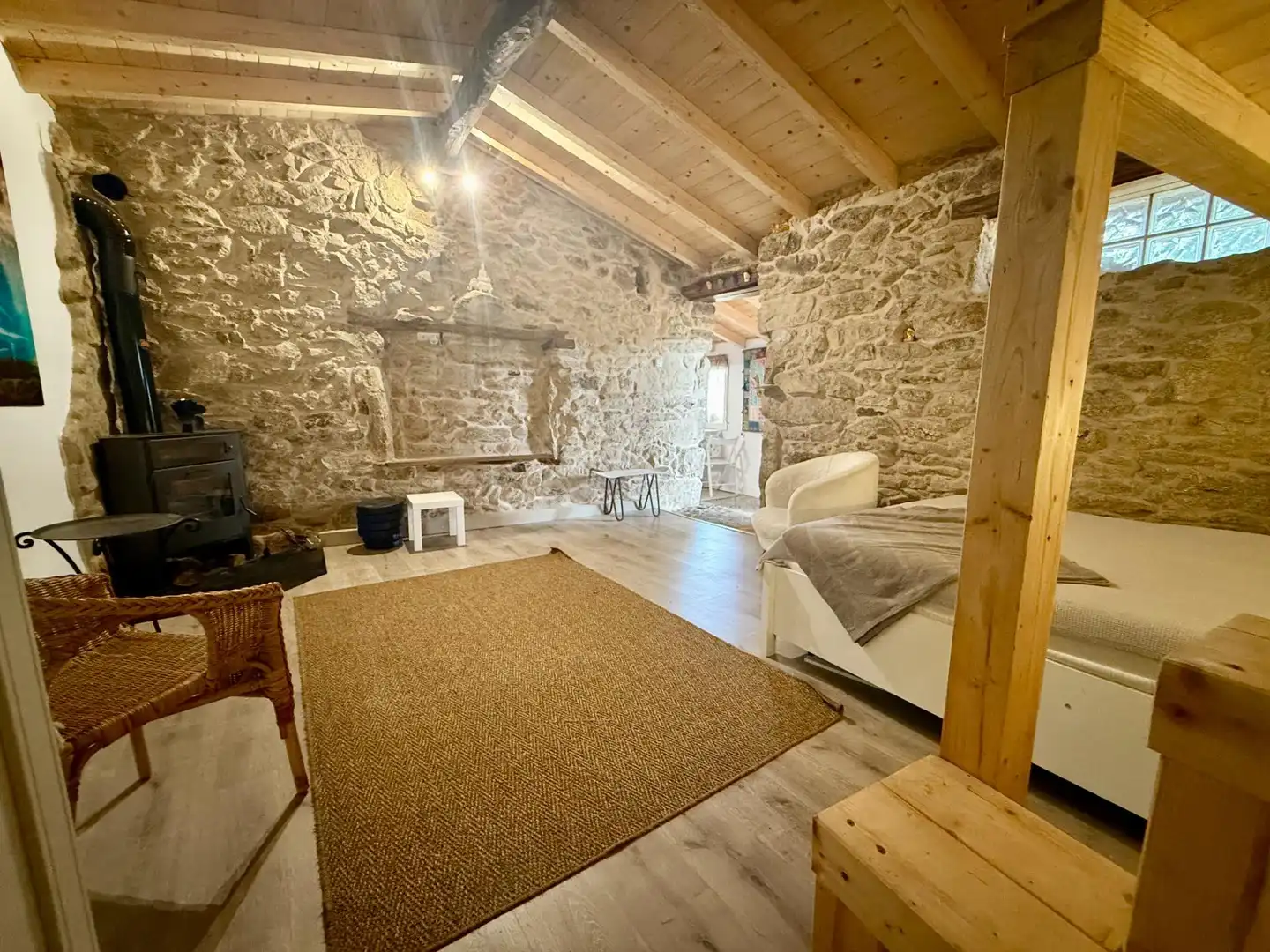 Sala de estar de Casa o chalet en venta en Sober con Jardín privado, Piscina y Amueblado