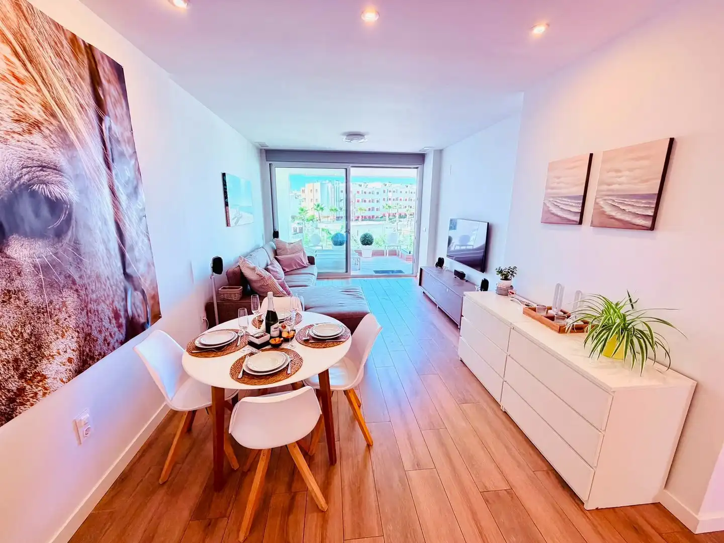 Living room of Apartments for sale in Orihuela  with Terrace, Furnished and Balcony