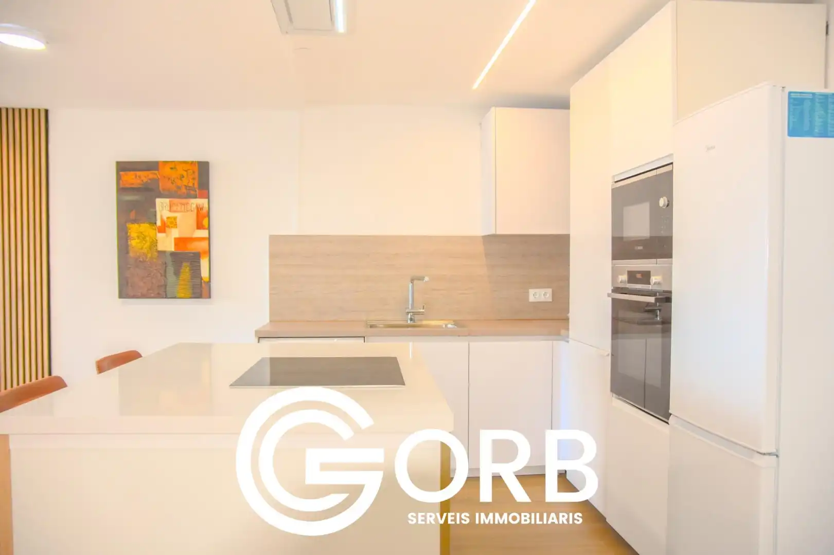 Küche von Wohnung zum Verkauf in Mataró mit Parkett, Terrasse und Möbliert