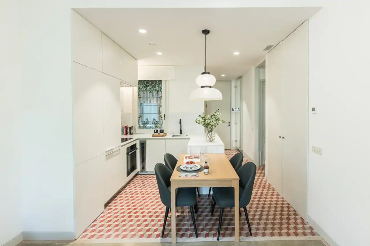 Cocina de Apartamento de alquiler en Barcelona con Aire acondicionado, Calefacción y Amueblado