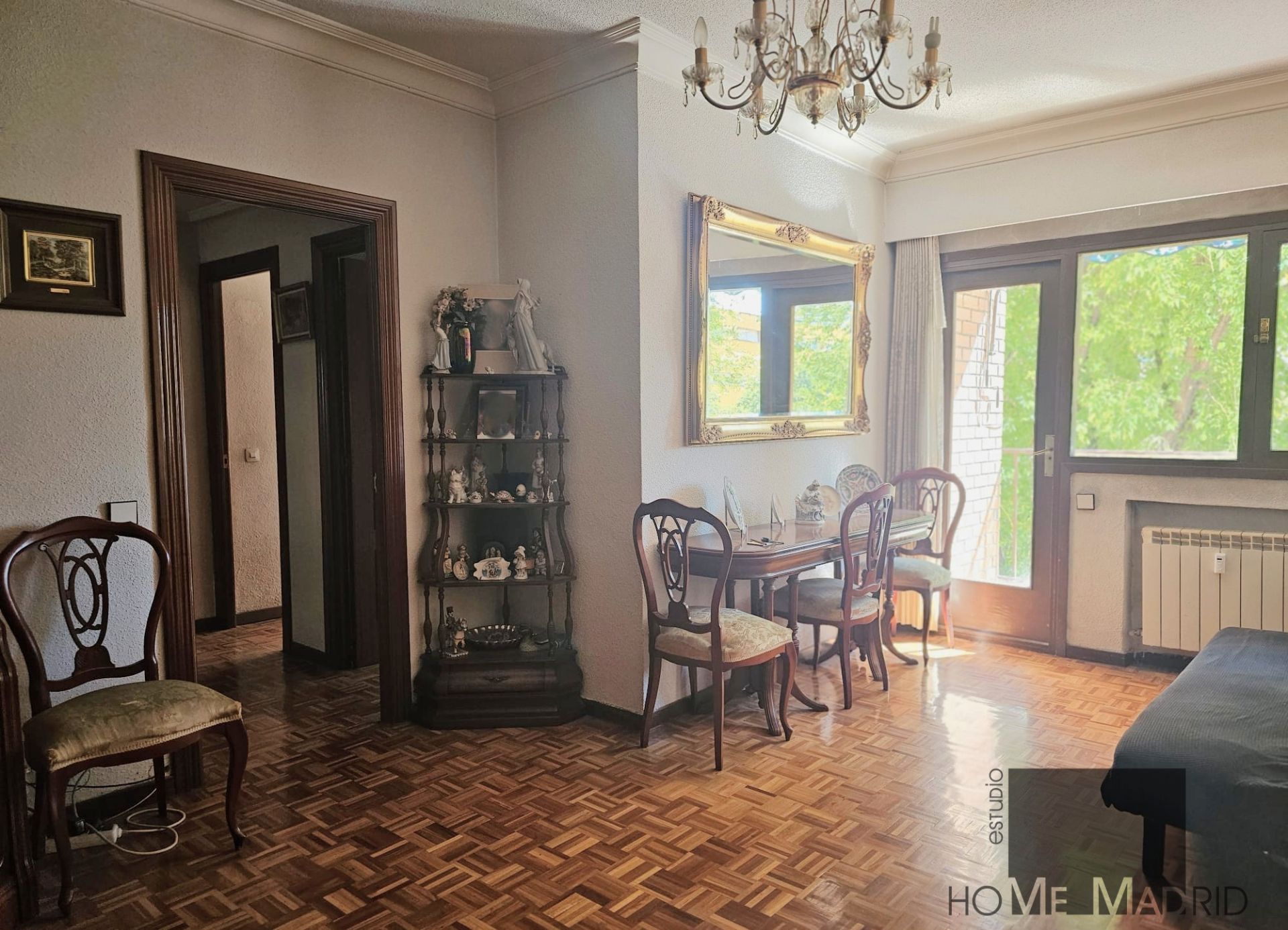 Dining room of Flat for sale in  Madrid Capital  with Heating, Parquet flooring and Terrace