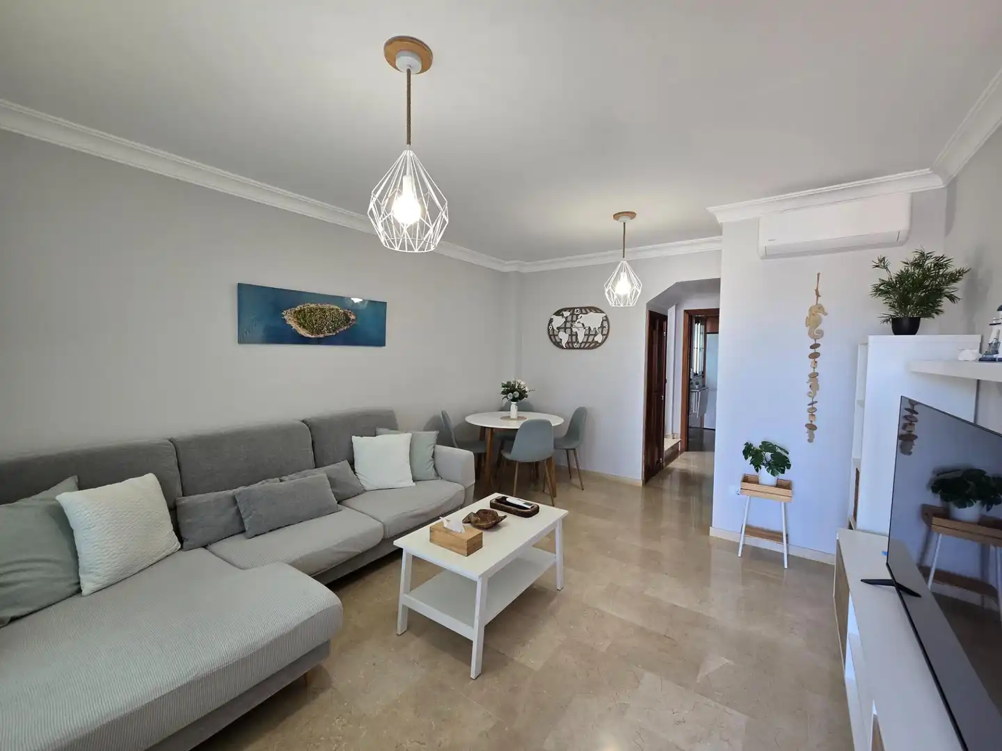 Sala de estar de Dúplex de alquiler en Mogán con Aire acondicionado, Terraza y Amueblado
