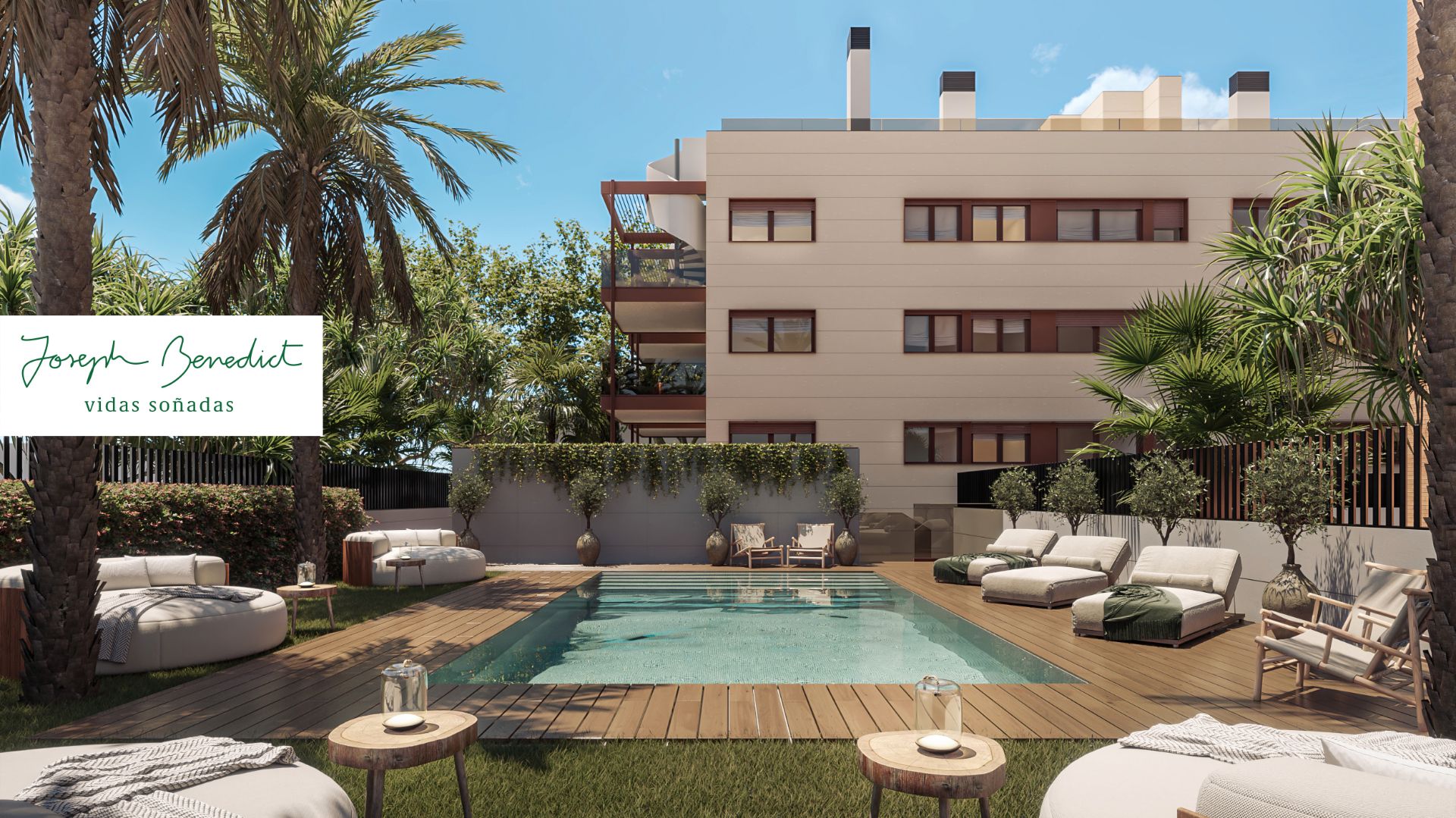 Swimming pool of Flat for sale in Castelldefels  with Air Conditioner, Heating and Parquet flooring