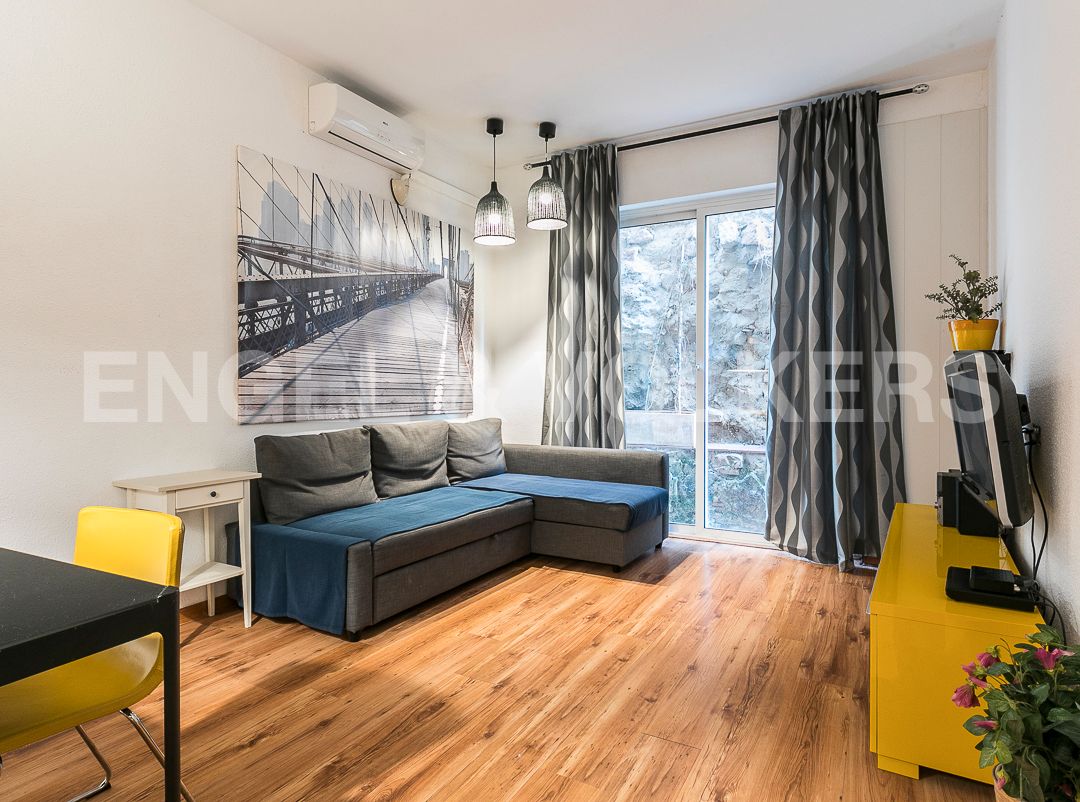 Sala d'estar de Apartament en venda en  Barcelona Capital amb Aire condicionat, Calefacció i Terrassa