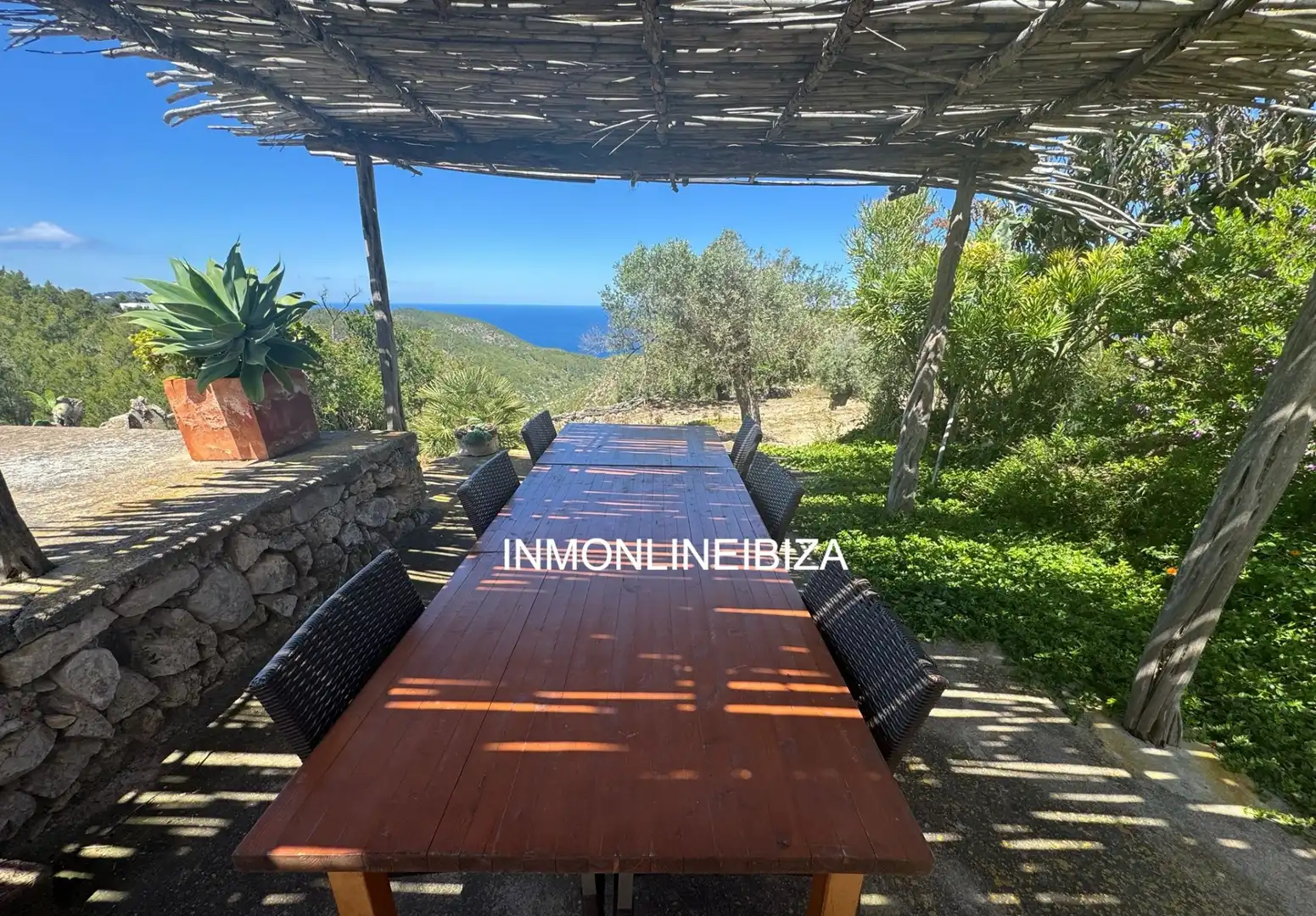 Terrasse von Haus oder Chalet zur Miete in Sant Joan de Labritja mit Privatgarten, Terrasse und Schwimmbad