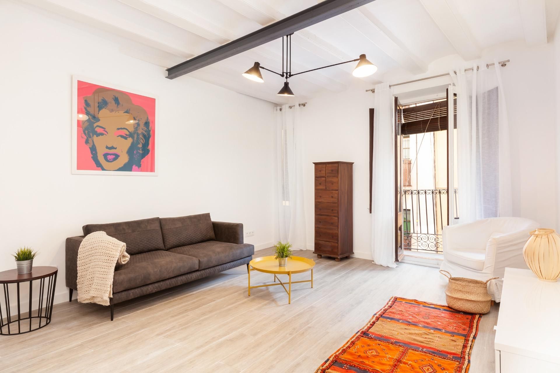Living room of Flat for sale in  Barcelona Capital  with Air Conditioner, Heating and Balcony