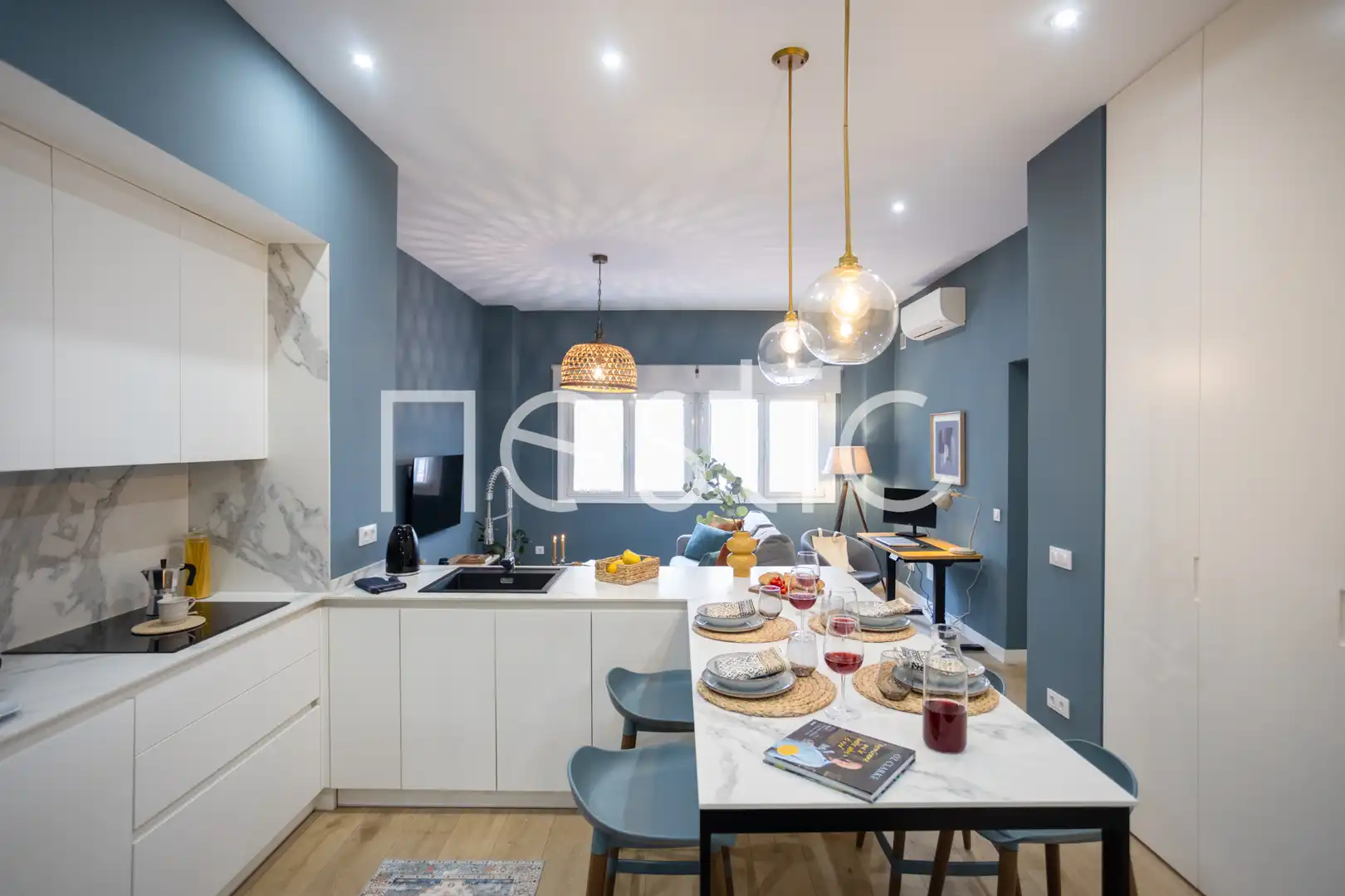 Cocina de Apartamento de alquiler en Madrid con Aire acondicionado, Calefacción y Amueblado